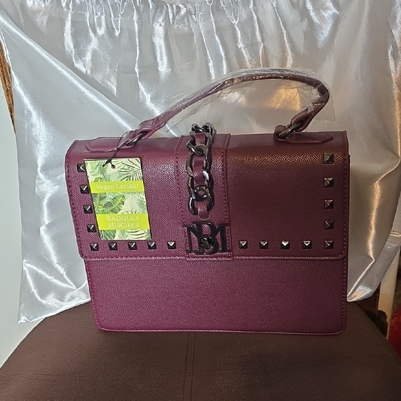 Badgley Mischka Handbags - Badgley Mischka Studded Purple Satchel